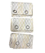 Ikea Curtains Henny Rand 57 x 119” White Black Gray Gold Accents Extra Long - $91.99