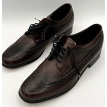 Stuart McGuire LeatherCrest burgundy wingtip oxford mens 9.5 made in Poland - $4.57