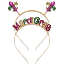 Mardi Gras Headbands for Women Mask Fleur De Lis Hairband Fat Tuesday Ca... - $31.23