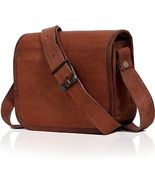 Handmade goat leather messenger Cross-body Satchel Vintage Genuine Brown bag