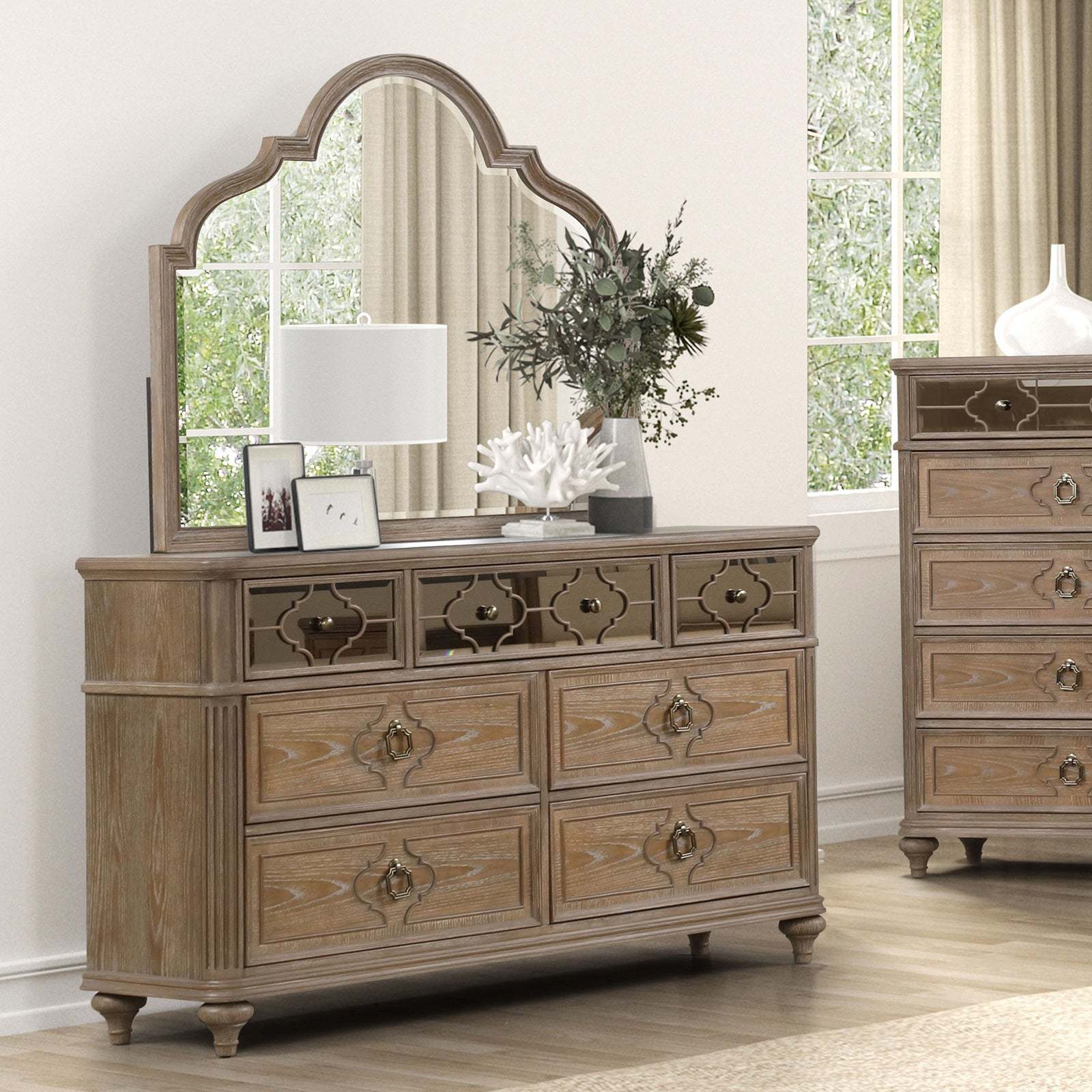 Rustic Oak Dresser: Contemporary 1-Pc Bedroom Furniture with Mirror Item image 4