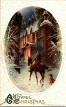 Vtg Postcard Winsch A Joyful Christmas, Victorian Winter Scene, c1911 - £7.58 GBP