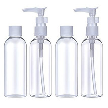 4 Pc Travel Bottles 2 Oz Plastic Empty Toiletry Containers Lotion Essent... - £11.79 GBP