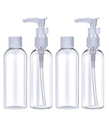 4 Pc Travel Bottles 2 Oz Plastic Empty Toiletry Containers Lotion Essent... - £10.23 GBP