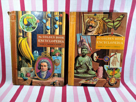 Vintage 1961 Childrens The Golden Book Encyclopedia Book 2 and 3 FUN Graphics!  - £6.39 GBP
