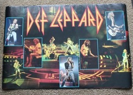 Def Leppard 1988 Original Live Hysteria Collage Poster Group Rock Band Rolled - £72.12 GBP