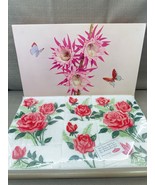 Vintage 1950s Cannon Pink Rose Towel Gift Set NOS Boxed Wedding Bath Han... - $71.46 CAD