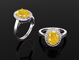 8.25 Ratti 7.60 Carat Certified Natural Yellow Sapphire Pukhraj Gemstone Adjusta - £26.36 GBP