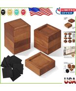 Non-Slip Square Light Brown Furniture Risers - Achieve Your Desired Height - $78.32 CAD