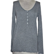 Gray and White Striped Long Sleeve Tee Size Small  - £19.73 GBP