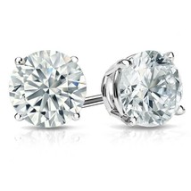 4.5Ct Simulated Diamond Earrings Studs Real 14K White Gold Plated Screw Back - £29.34 GBP