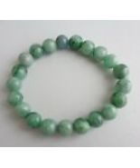 Certified Green Natural A Jade Jadeite Handmade 9mm Bead Stretchy Bracel... - £85.57 GBP