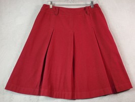 Boden A Line Skirt Womens Size 10 Burgundy 100% Cotton Medium Wash Side Zipper - £16.31 GBP