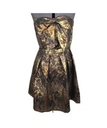 Eva Franco Copper Metallic Strapless Cocktail Dress Knee-Length 10 - $1,014.95 MXN