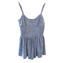Babydoll Womens Top Size M Blue Floral Boho College Flowy Coastal Bloomc... - $427.61 MXN