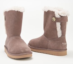 Koolaburra by UGG Suede Button Short Boots - Jordina   5 M - $77.59