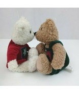Vintage Hallmark Christmas Kiss Kiss Kissing Mistletoe Teddy Bears 9&quot; Plush - $275.45 MXN