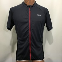Arsuxeo L Gray Black Bike Cycling Jersey Short Sleeve Red Full Zip - $25.97
