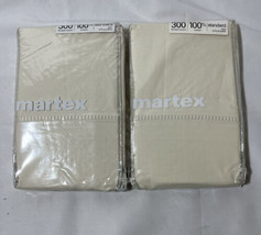 Lot of Two Vintage Standard Martex Light Brown Pillowcases  NEW USA - £15.62 GBP