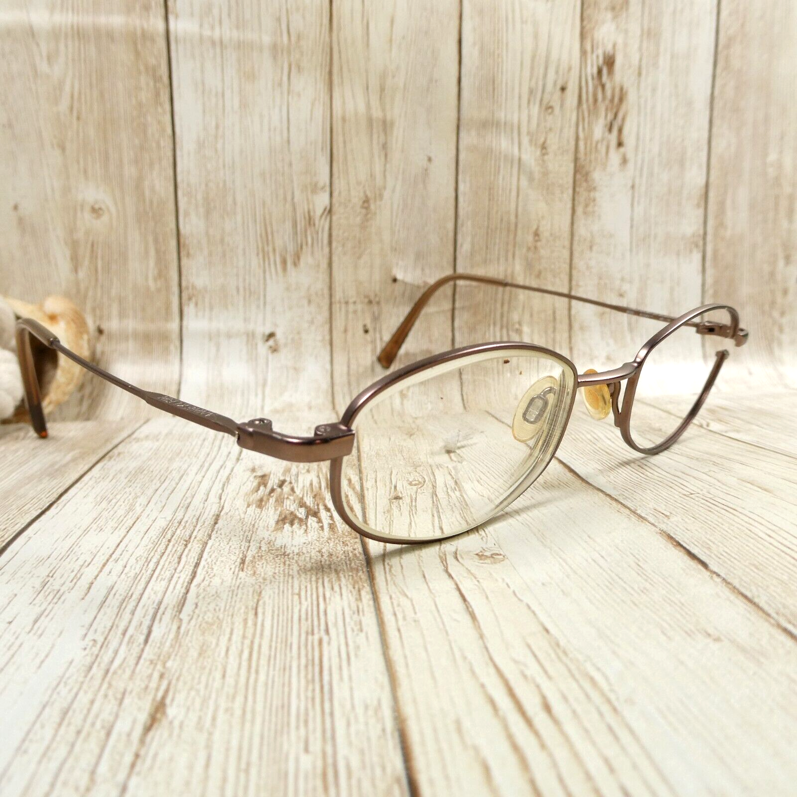 Anne Klein Womens Gold Oval Metal Eyeglasses FRAMES 9020 K1024-S 46-19-130 - $16.31