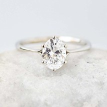 2CT Oval Moissanite Engagement Ring, Wedding Ring, Promise Ring, Solitaire Ring - £98.24 GBP