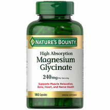 Nature&#39;s Bounty Magnesium Glycinate 240 mg, 180 Capsules - £18.03 GBP
