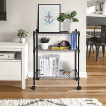 3-Tier Adjustable Shoe Shelf Storage Organizer Heavy Duty Wire Rack Metal Black - £49.55 GBP