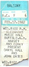 Vintage Hall &amp; Oates Ticket Stub February 17 1982 Buffalo New York - £19.70 GBP