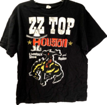 ZZ Top Houston Livestock Rodeo Double-Sided Concert Tour 2012 Black T-Shirt L - £27.68 GBP