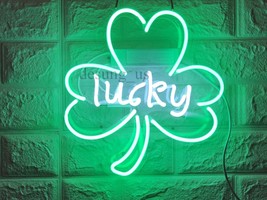 New Lucky Clover Bulb Gift Lamp Room Decor Love Acrylic Light Neon Sign 13&quot;x12&quot; - £67.05 GBP