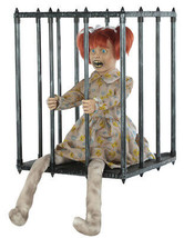Creepy Screaming Animated Caged Kid Walk Around Halloween Costume Prop Accessory - £135.07 GBP