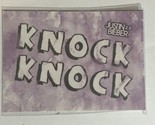 Justin Bieber Panini Trading Card Sticker Knock Knock - $1.97
