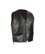 Genuine Leather Bikers Vest Hand-Sewn Pebble Grain LIVE TO RIDE Eagle patch - $57.16 CAD+
