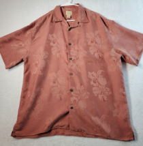 Jos. A. Bank Button Up Shirt Mens XL Coral Floral Modal Short Sleeve Col... - $17.39