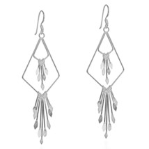 Bridal Party Tiered Chandelier Statement Sterling Silver Earrings - £14.55 GBP