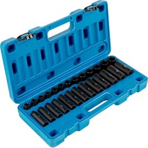 VEVOR Impact Socket Set 3/8 Inches 26 Piece Impact Sockets, Deep / Stand... - £42.57 GBP