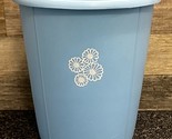 Rubbermaid 2940 Blue Trash Can Waste Basket Daisies Vintage Mid Century 70s - $21.28