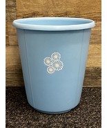 Rubbermaid 2940 Blue Trash Can Waste Basket Daisies Vintage Mid Century 70s - £16.73 GBP