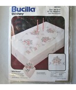 Bucilla Stitchery Wild Roses Napkin Set Cross Stitch Kit Vintage - £7.79 GBP