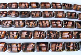 10 12 x 8 mm Polished Rectangles: Rosaline Tortoise - Picasso - $3.56