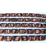 10 12 x 8 mm Polished Rectangles: Rosaline Tortoise - Picasso - $66.35 MXN