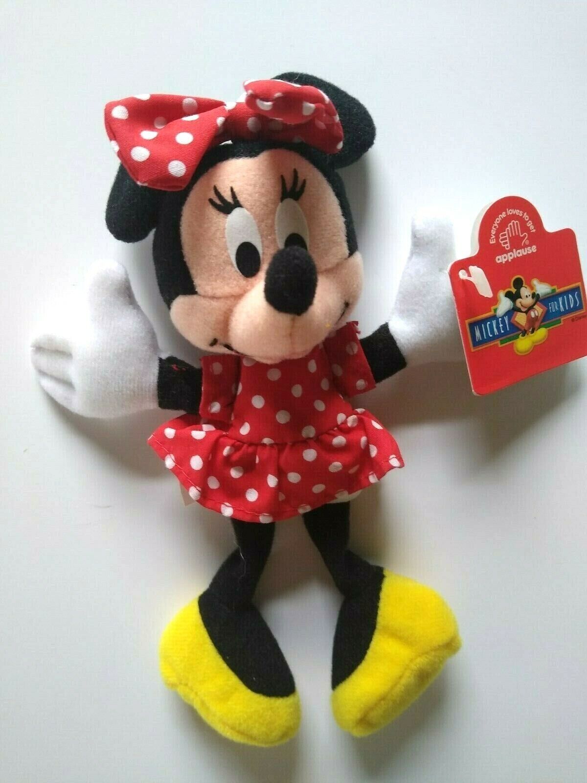 Disney Minnie Mouse Bean Bag Plush Figure Tag & Hanger 1998 Vintage Applause NOS - $24.23