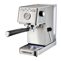 Farberware Espresso Machine, 15 Bar, Silver, Stainless Steel, Steam Wand - $104.99