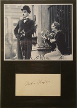 Charlie Chaplin Signed Matted Page &amp; Photo - The Tramp - The Great Dictator w/C - £1,166.04 GBP