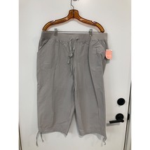 Danskin Now Capri Womens XL 16 - 18 Gray Drawstring Pants NEW - £13.06 GBP