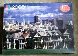 2000 Pc SEALED Puzzle Victorian Houses Painted Ladies San Francisco MB - £36.50 GBP