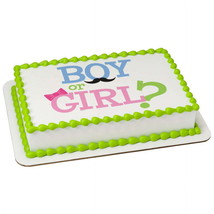 Whimsical Practicality&#39;s Boy or Girl Gender Reveal PhotoCakeÂ® Edible Ic... - $266.44 MXN