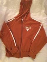 Size 10 12 youth medium jacket Texas Longhorn NCAA hoodie full zipper orange - $24.29