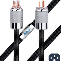 Audiophile Hifi Power Cord, 10Awg Us Ac Main Supply Cable, Nema 5-15P Carbon Fib - £76.73 GBP