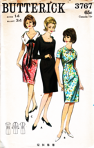 Misses' DRESS Vintage 1960's Butterick Pattern 3767 Size 14 - $12.00